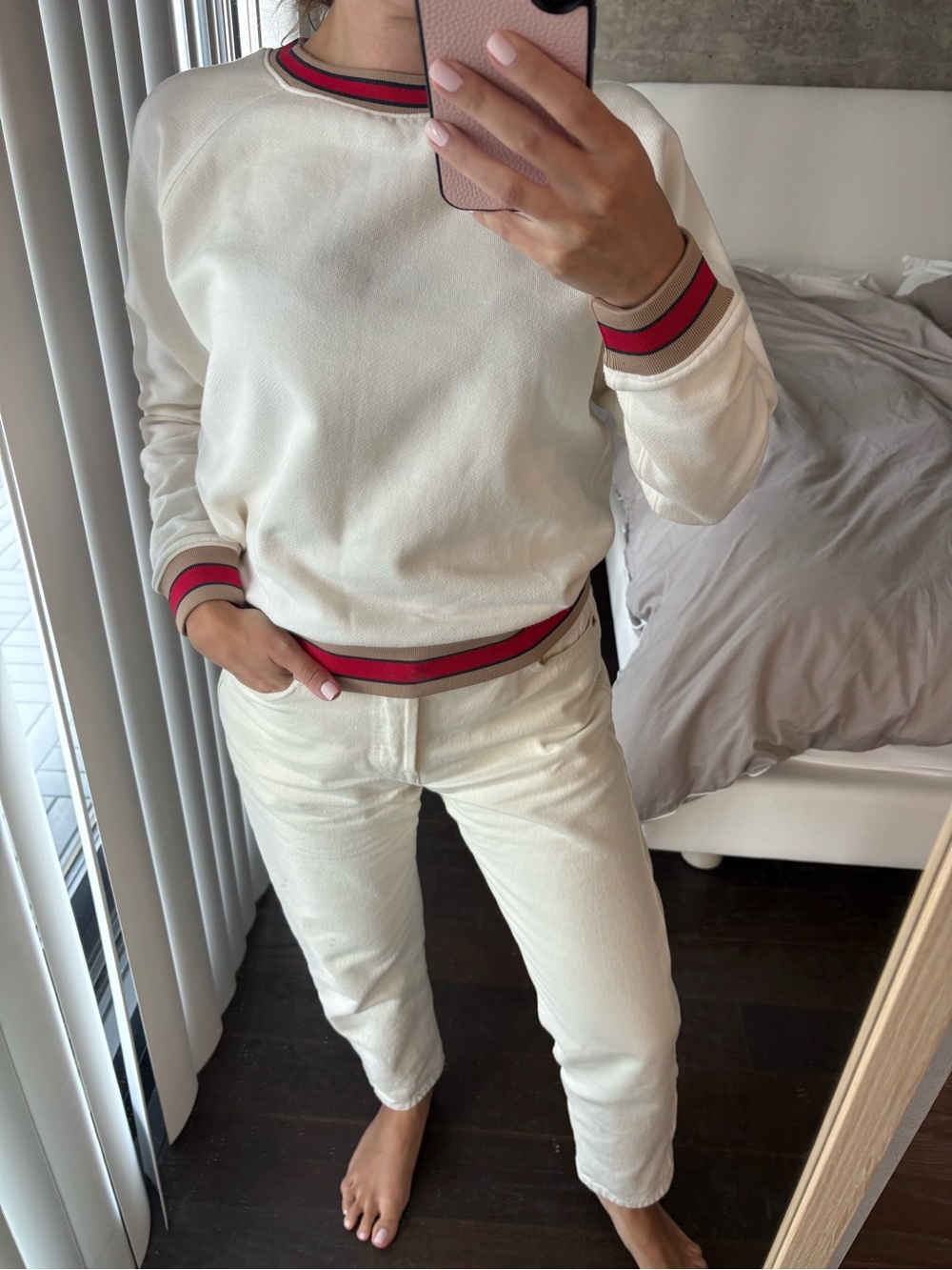 Aritzia LITTLE MOON Off white + Red/Navy/Beige Striped - size XXS but fits XS